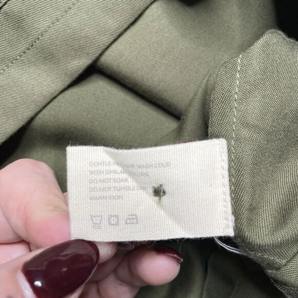Nicobar Women's Military Utility Green Shirt Jacket Tencel Size Medium Chic - Picture 12 of 12